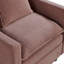 Fauteuil de salon en chenille rose - siège profond avec coussins à double couche et assise confortable