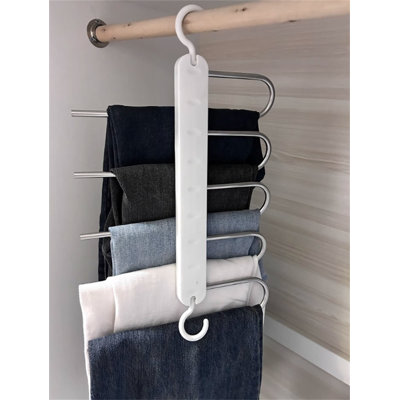 Cintre pour pantalons pliable en acier inoxydable