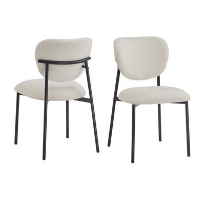 Chaises de salle à manger rembourrées avec pieds en métal (ensemble de 2)