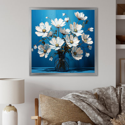 «White Blue Flowers Quirky I», impressions sur toile_105835