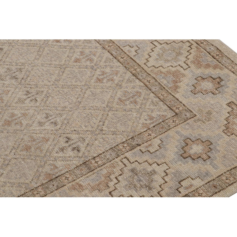Homage Hand Knotted Wool Geometric Area Rug, Rectangle 6' x 9'