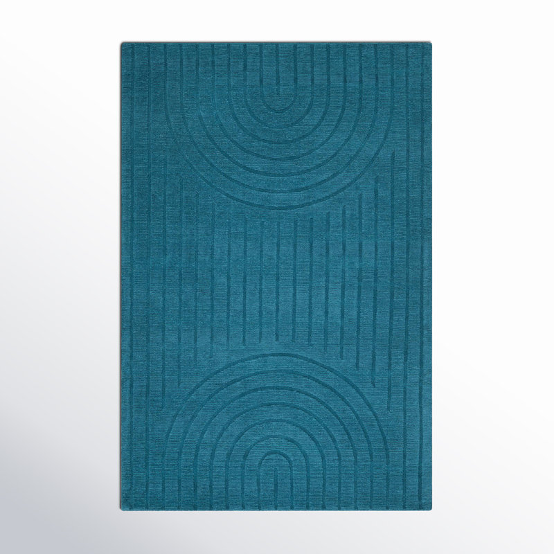 Quintessa Hand Loomed Wool Area Rug in Blue, Rectangle 2' x 3'