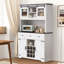 Armoire à vin 71 "avec porte de grange coulissante et lumières DEL 71"