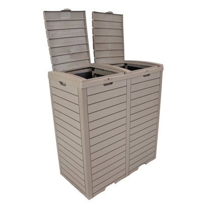 Poubelle extérieure double en résine de polypropylène 39 gallons
