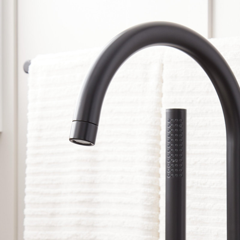 Lentz Freestanding Tub Faucet with rough-in valve - Lever Handle, Matte Black 