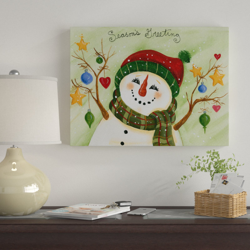 « seasons greetings », art sur toile, H 18 po x l 24 po x P 2 po