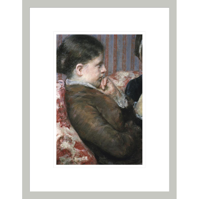 Détail montrant le profil d'une femme d'une tasse de thé par Mary Cassatt, H 16,75 po x l 13,01 po
