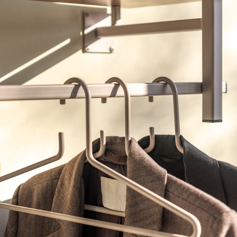 Metal Wall Wall Mounted Coat Rack, Silky Taupe