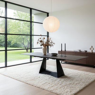 Extendable Metal Base Dining Table