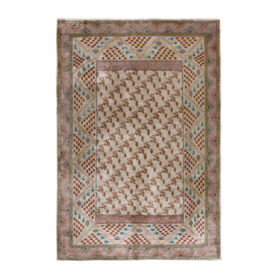 One-of-a-Kind Rectangle 3'11" x 5'8" 1910s Rectangle Silk Area Rug in