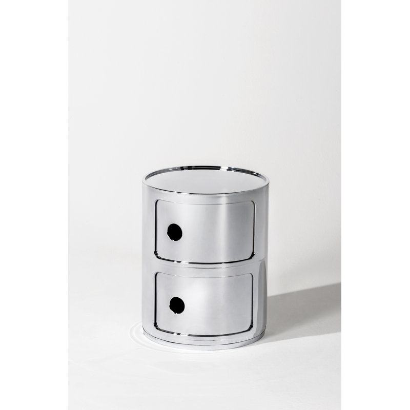 Precious Componibili Round Storage Modules, 2 Hi, Chrome