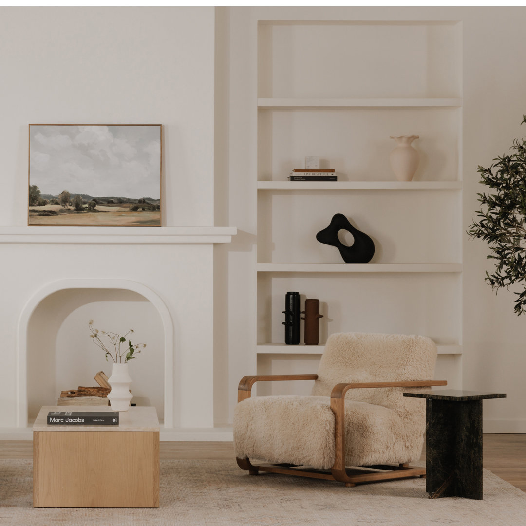 Nellie LOUNGE CHAIR, Cream Faux Fur