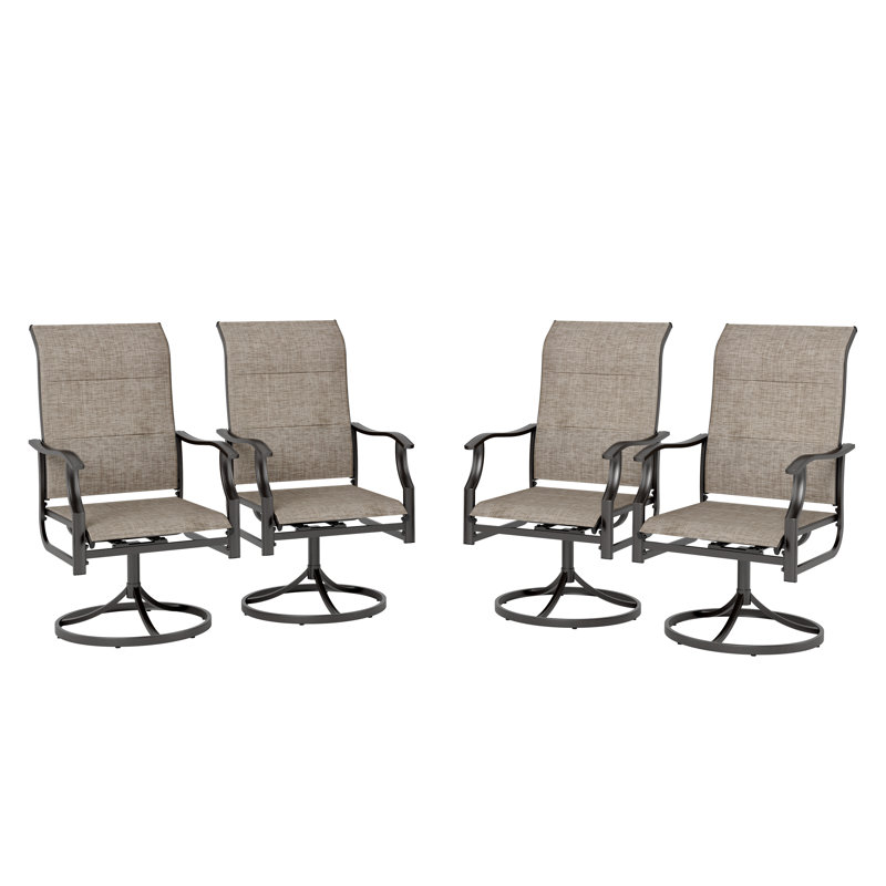 4 chaises de patio pivotantes 4 pièces