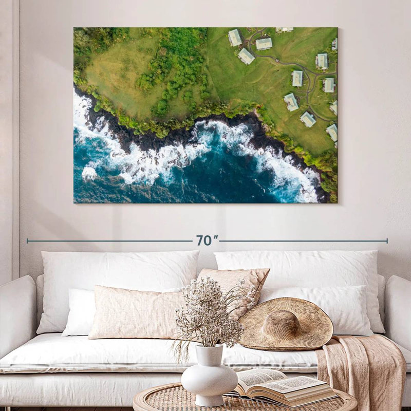 Ravi Hana Hawaii Volcanic Coastline, 34" H x 51" W