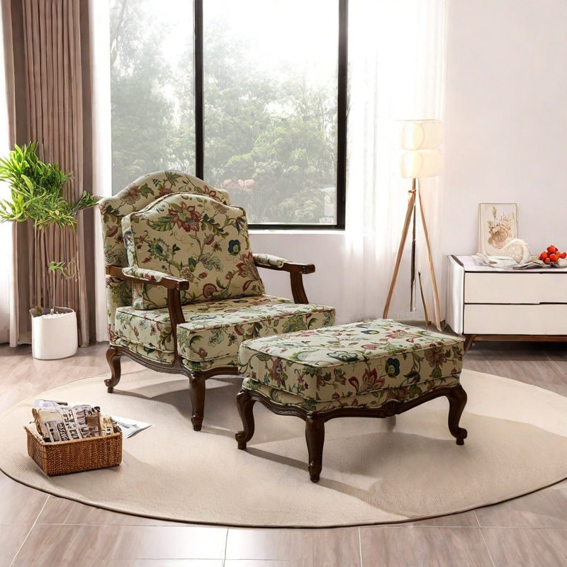 Chaise en bois durable à dossier large