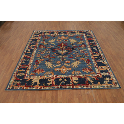 Tapis floral teint à motif floral Oushak 8 x 10