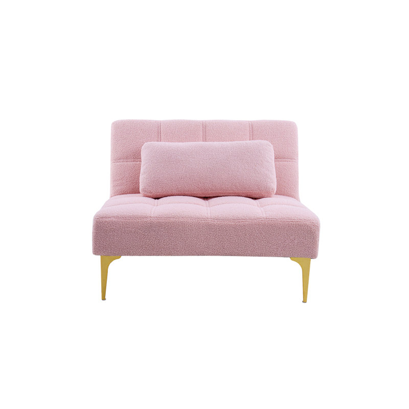 Convertible sofa bed futon, Pink