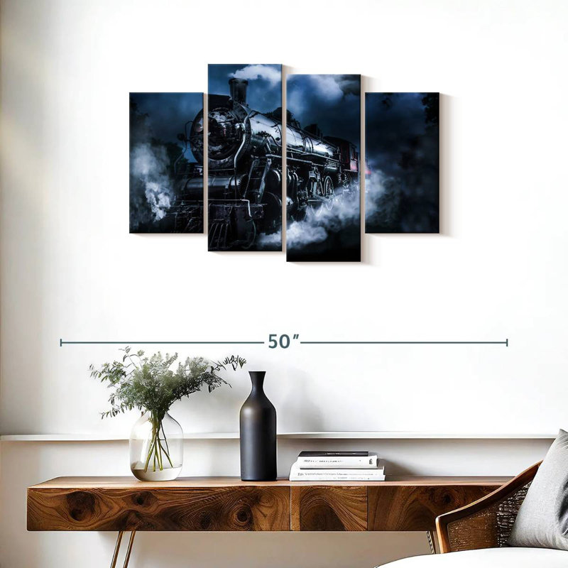 Mehar Dark Steam Train, 22" H x 36" W