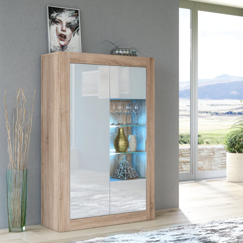 Bronya Display Cabinet, Oak/White