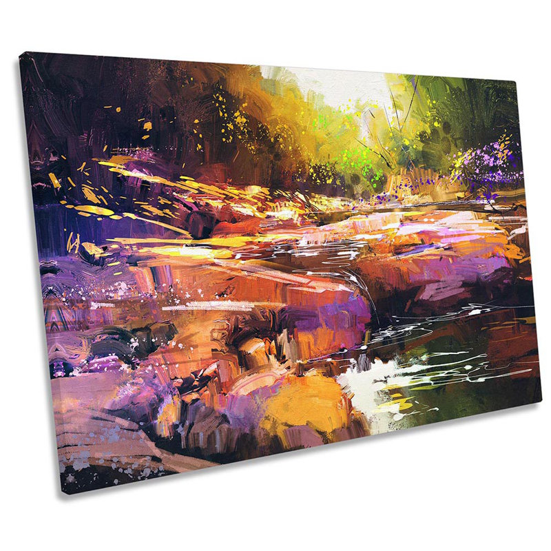 Landscape Forest Modern River - Wrapped Canvas Print, 30.5cm H x 45.7cm W x 2cm D