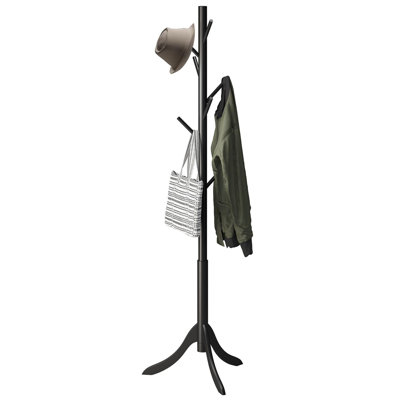 Bamboo / Rattan Freestanding 8 - Hook Coat Rack