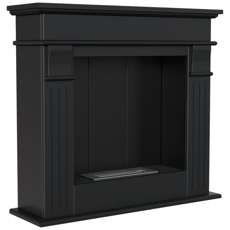 45.28'' W Bio-Ethanol Fireplace, Black