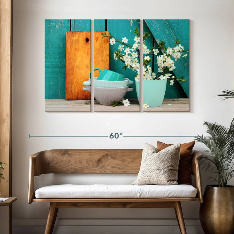 Bols et vase Senne Turquoise, H 32 po x l 50 po