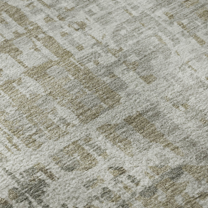 Premium Machine Washable Mayfield Geometric Rug, 3' x 5', Pewter