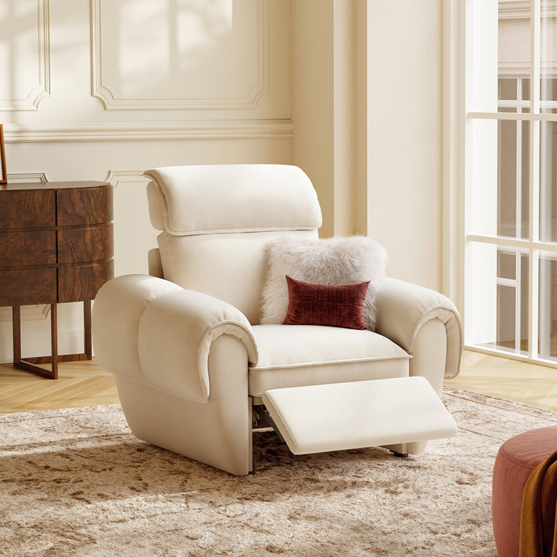 Fauteuil modulaire modulaire, fauteuil à une place avec rangement, 0 Siège électrique, Blanc cassé