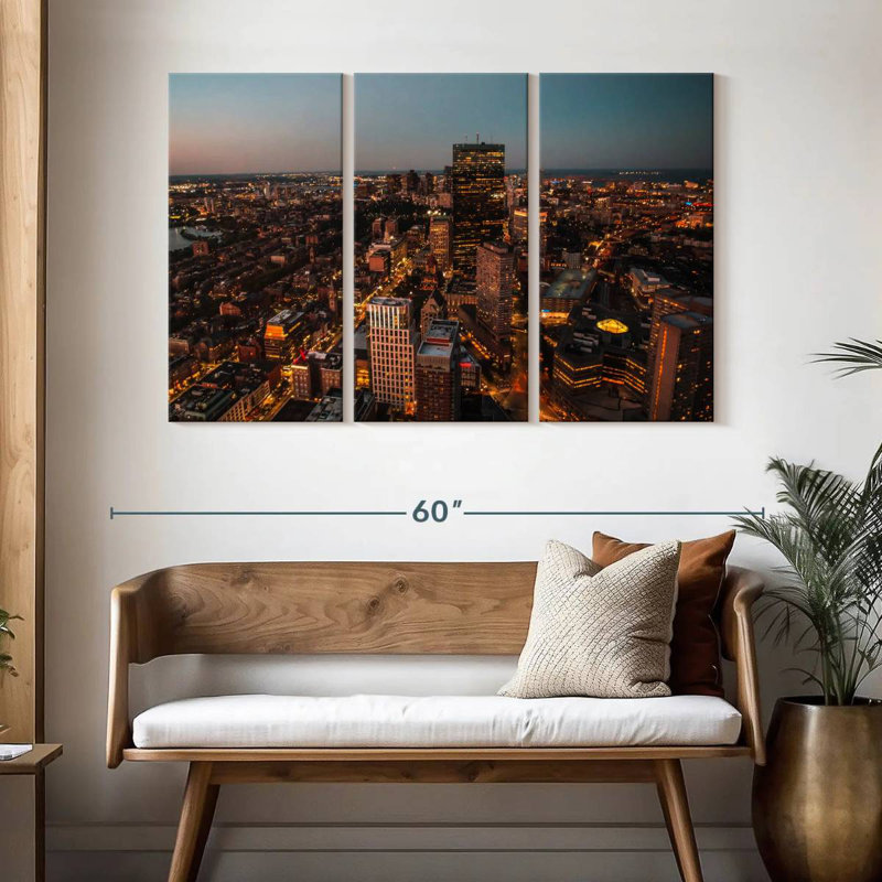 Nicci Busy Boston Skyline, H 32 po x l 50 po