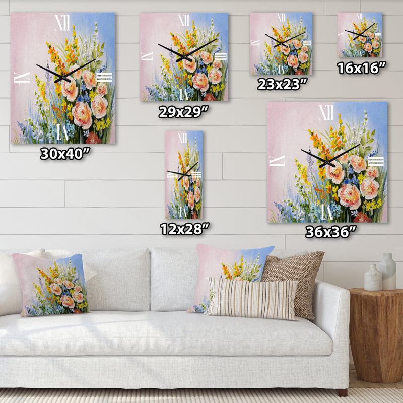 Horloge murale Summer Wildflowers, Petit