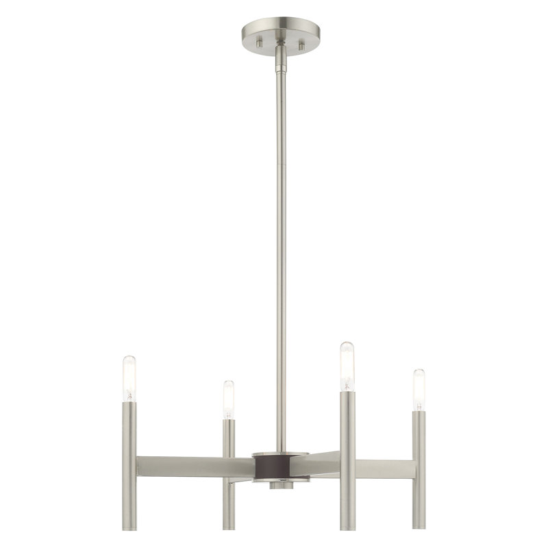 Martella Candle Style Classic / Traditional Chandelier, Brushed Nickel, 4 - Light