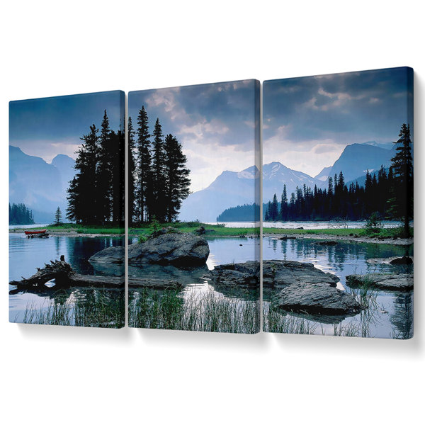 Union Rustic New Zealand Lake View - 3 Piece Wrapped Canvas Art Prints ...