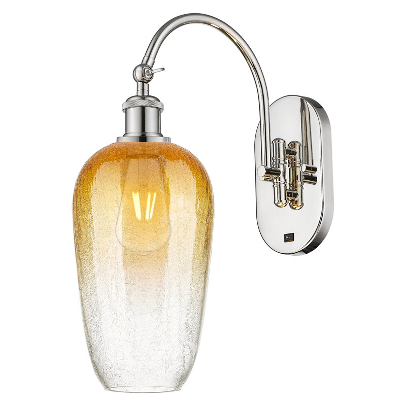 Ballston - Kazmierski - 1 Light Swiveling Sconce, Amber, Polished Nickel