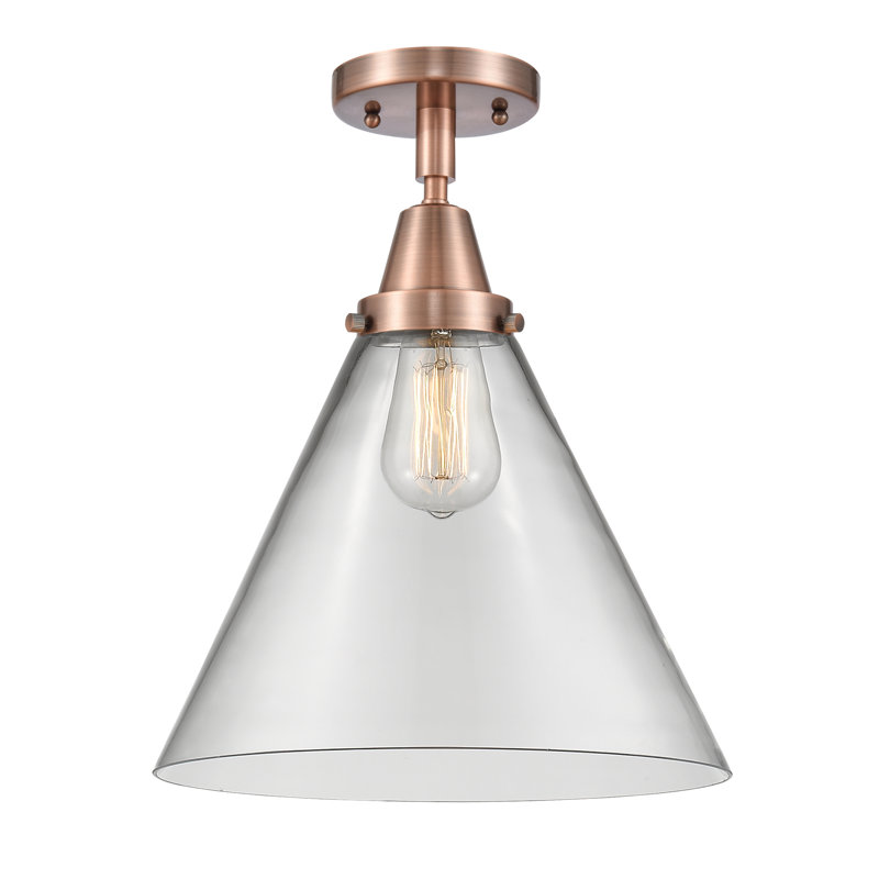 Plafonnier en verre, Ampoule non incluse, Oui, Cuivre antique
