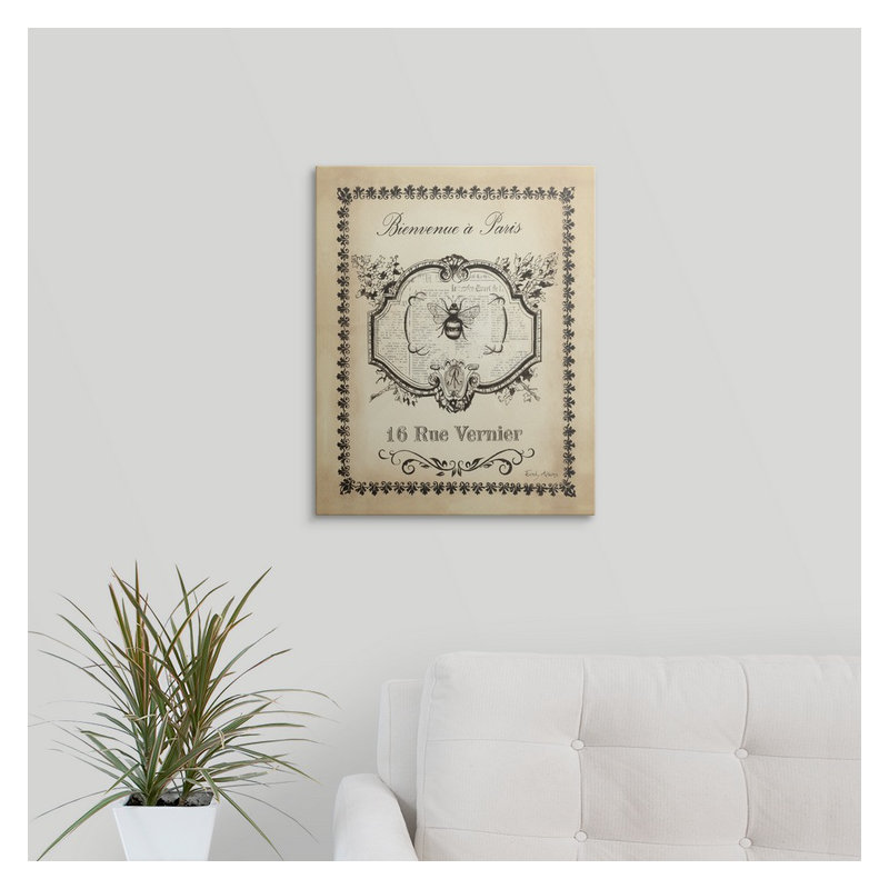 «Paris Bees I», impression, Toile, H 20 po x l 16 po x 1,5 po
