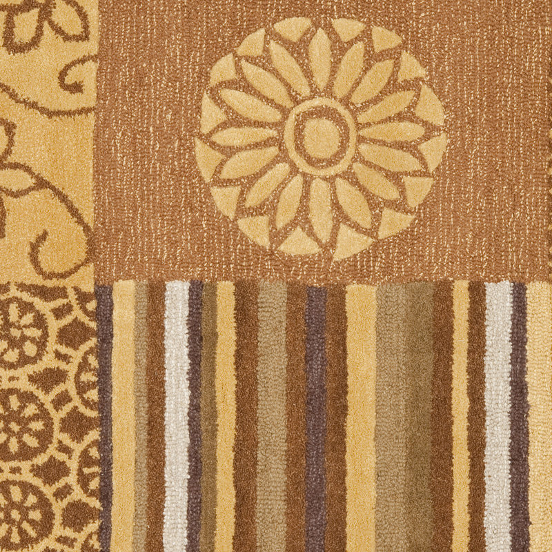 Tapis abstrait en laine et viscose touffetés à la main Soho, Carré 6 pi