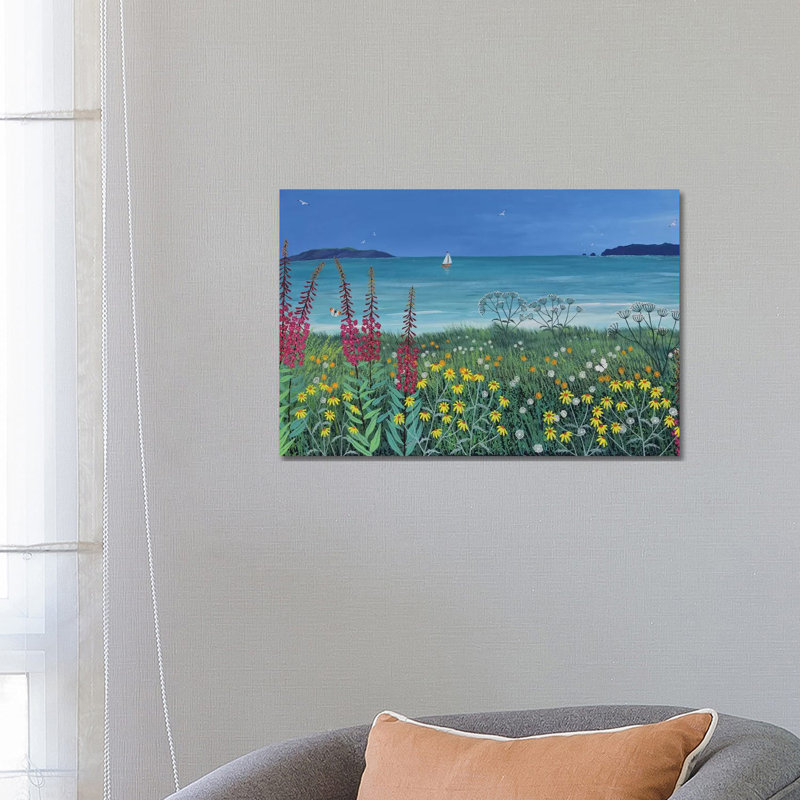 «Ocean Solace» par Jo Grundy - reproduction d'art encadrée, Toile tendue, Pas de tapis, H 18 po x l 26 po x P 1,5 po
