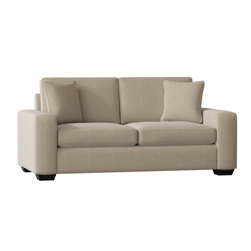 Anastase Upholstered 79'' Sofa, Espresso, Jango Sandstone