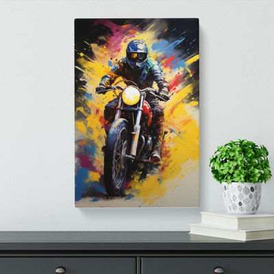 Motorbike Colour Field No.2 - Wrapped Canvas