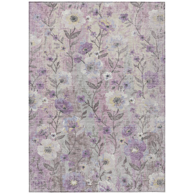 Machine Washable Indoor/Outdoor Chantille ACN2403 Floral Rug