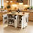 Fluted Cabinet Rolling Kitchen Island with Drop Leaf Top, Adjustable Interior Shelves & Convertible Feet Design-1106134006
