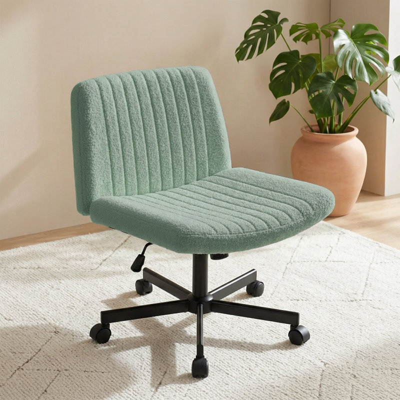 Chaise de bureau Keyri Criss, Roue simple, Vert, Teddy