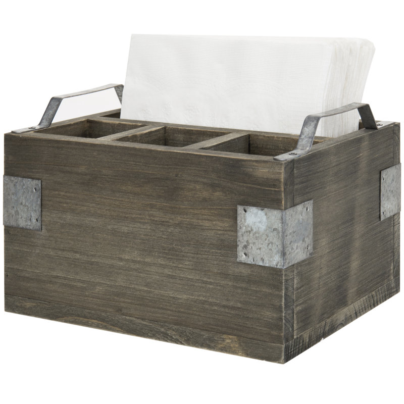 Flat Napkin Holder, Vintage Gray