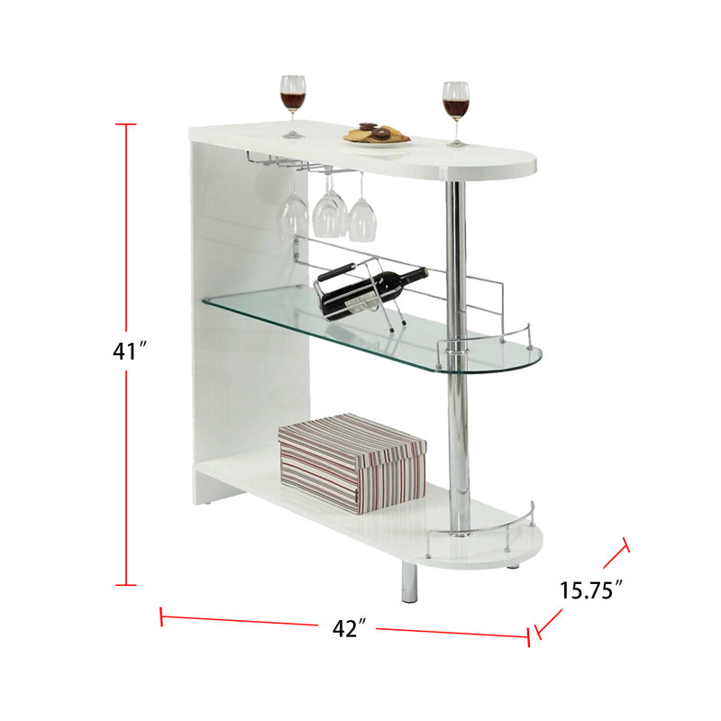 Marialice 42'' Wine Bar, White