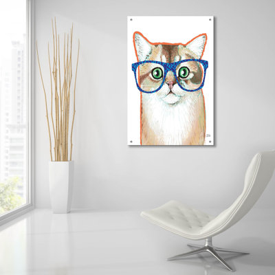 «Bespectacled Pet 2» par Melissa Averinos, art mural en verre acrylique