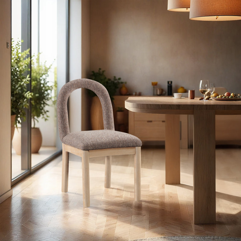 Chaise Macleod, Naturel, Tissu texturé en lin brun