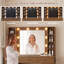 Grand bureau de coiffeuse avec lumières et miroir, 10 ampoules rondes avec miroir, prise de courant, 5 tiroirs, 8 tablettes avec éclairage de luminosité, support pour sèche-cheveux (sans tabouret)-568151697