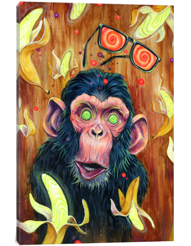 « banane landes », peinture sur toile tendue, H 18 po x l 12 po x P 1,5 po