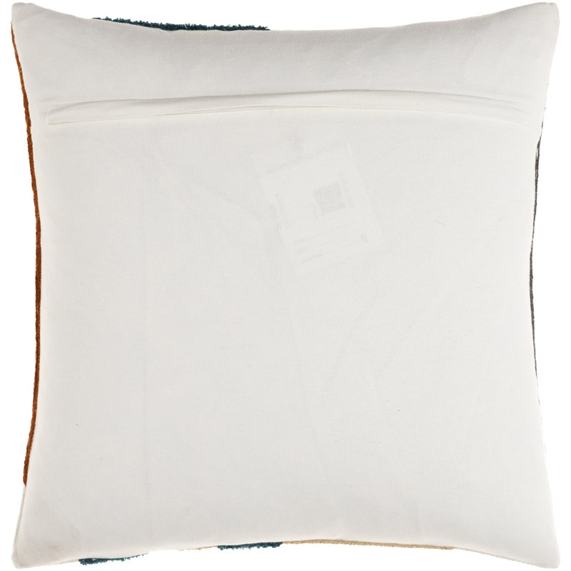 Fulbourn Abstract Cream/Burnt Orange/Charcoal Square Throw Cushion, Pillow Cover Only - No Insert